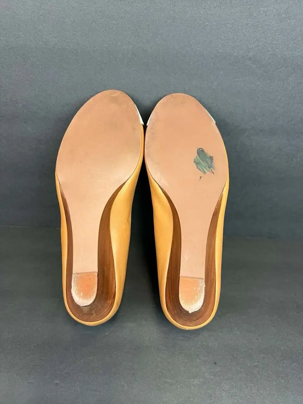 Tory Burch Women's Ivory Brown TIFFY Wedge-Mason Leather Shoes Sz 7.5M MSRP $298